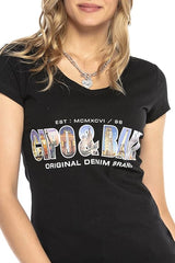 WT295 Damen T-Shirt mit großem Marken-Frontprint