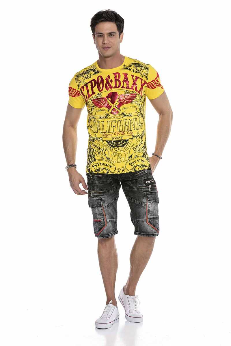 CK224 Herren Capri Jeansshorts Cargo Style mit Zippern
