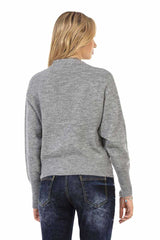 WP235 Damen Pullover Strickjacke mit tiefem V-Ausschnitt