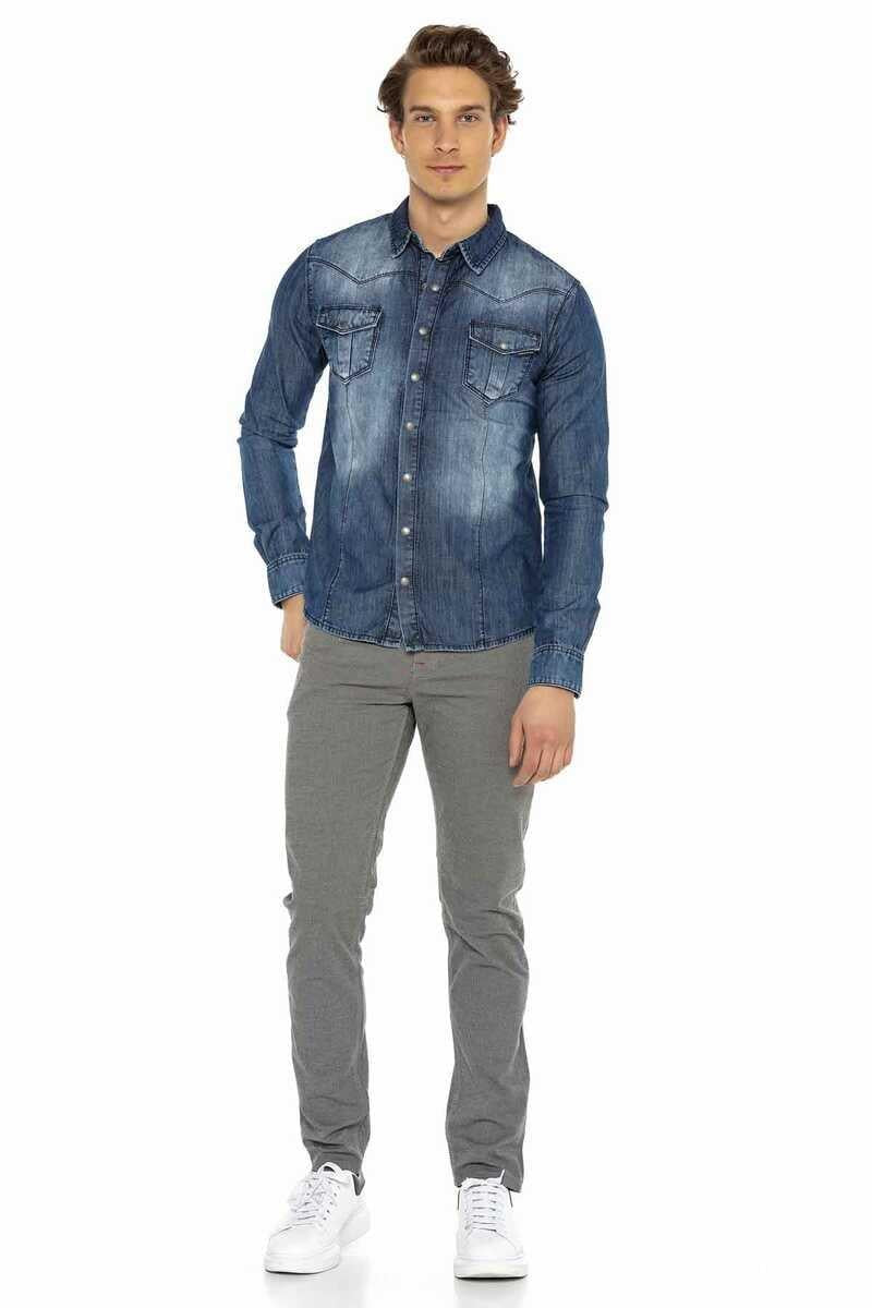 CD372B Heren Broek in een modieuze Rechte Fit Snit