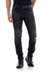 CD426 Herren bequeme Jeans mit Nietendetails