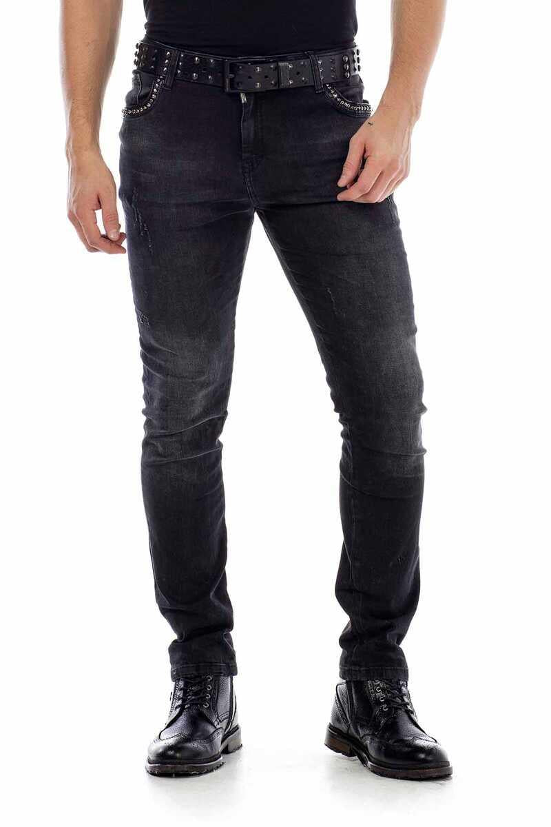 CD426 Herren bequeme Jeans mit Nietendetails
