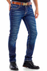 CD471 Herren Slim-Fit-Jeans mit scharfen Waschdetails