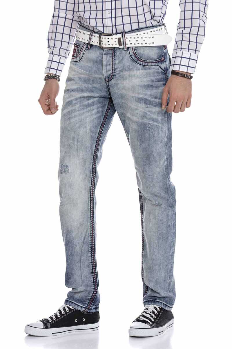 CD612 Herren Straight Fit-Jeans in modischem Design