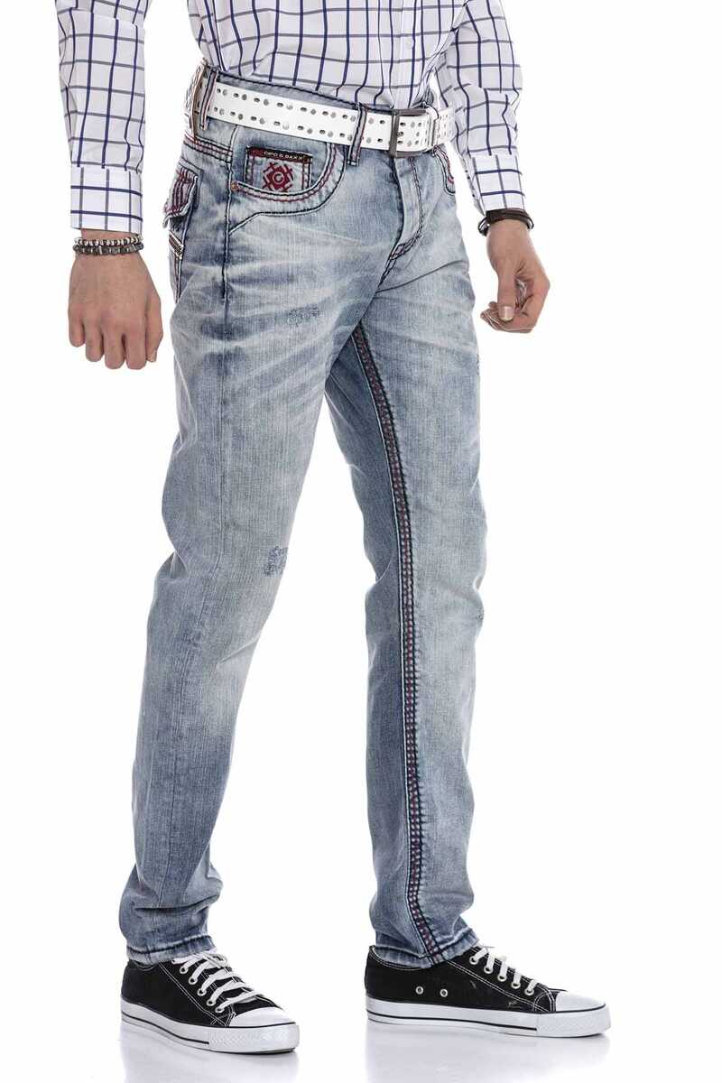 CD612 Herren Straight Fit-Jeans in modischem Design