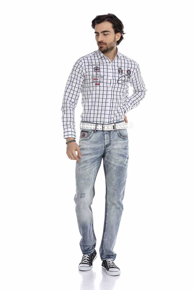 CD612 Herren Straight Fit-Jeans in modischem Design