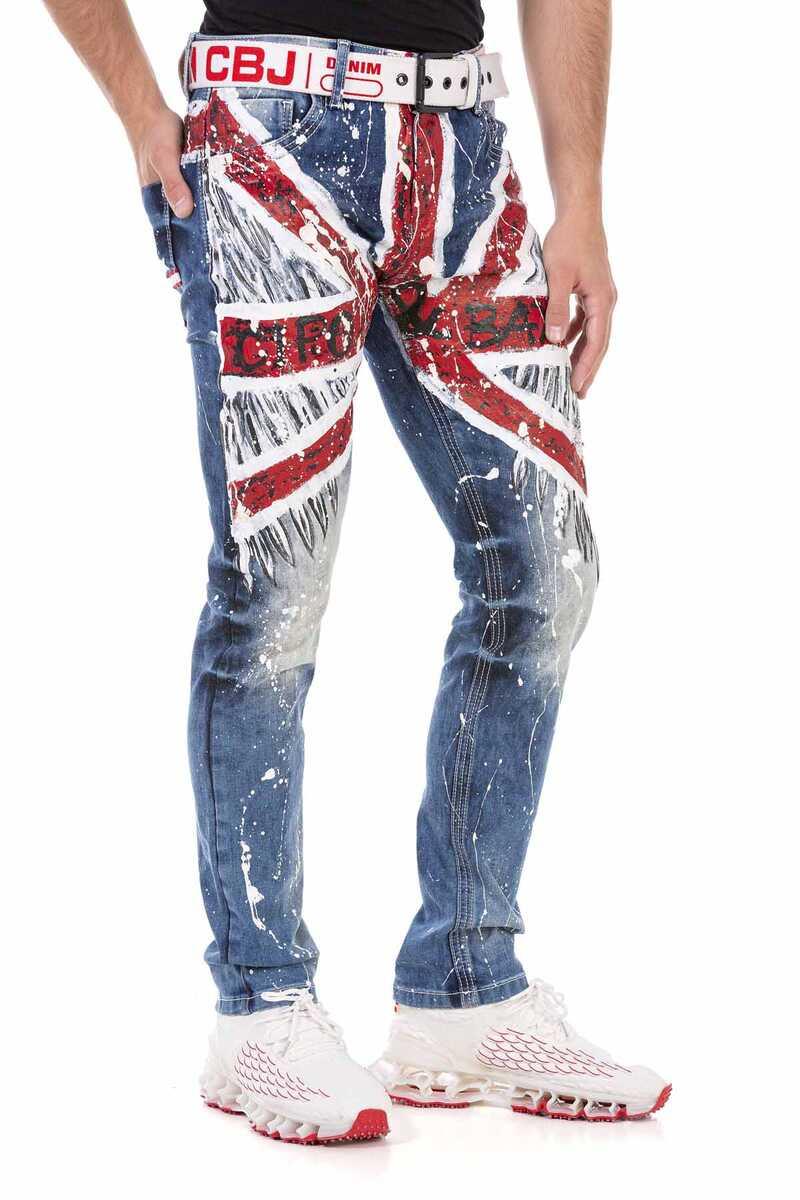 CD714 Herren Jeans mit Flaggenmotiv