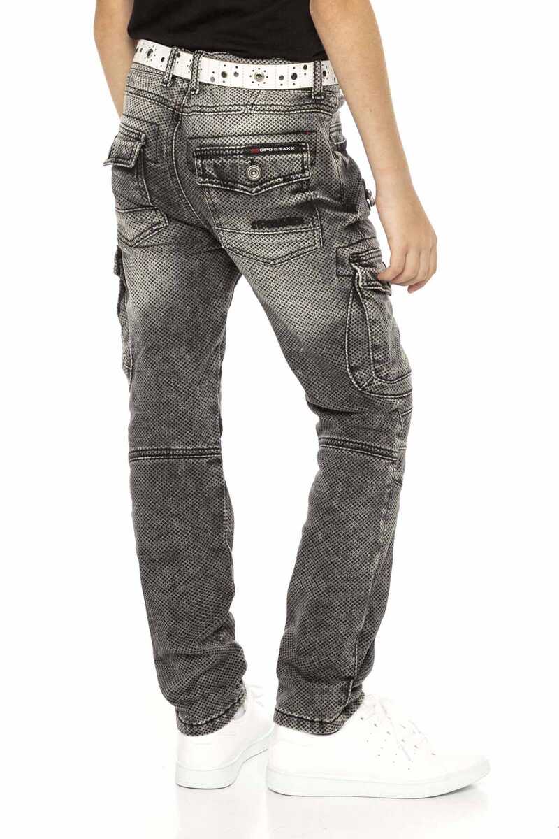 CDK111 – Regular Fit in Grau mit Used-Look & Ziernähten | Stylische Kinderjeans für Alltag & Freizeit