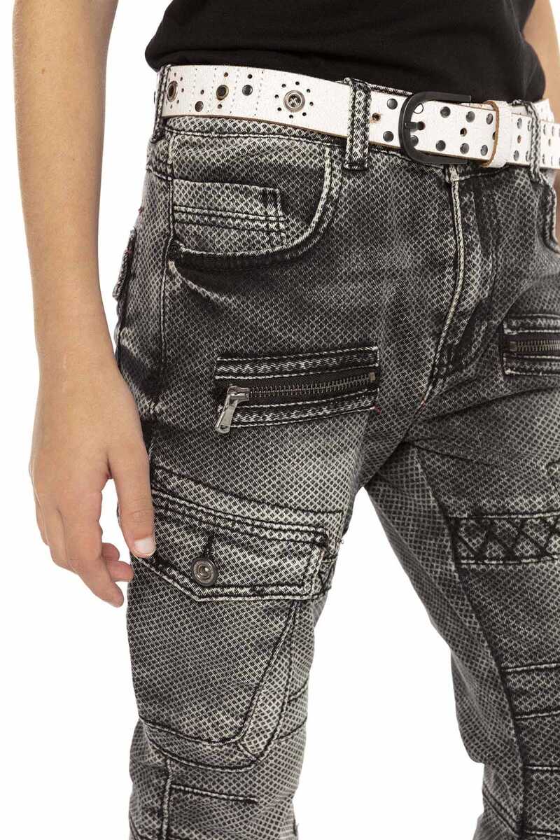CDK111 – Regular Fit in Grau mit Used-Look & Ziernähten | Stylische Kinderjeans für Alltag & Freizeit
