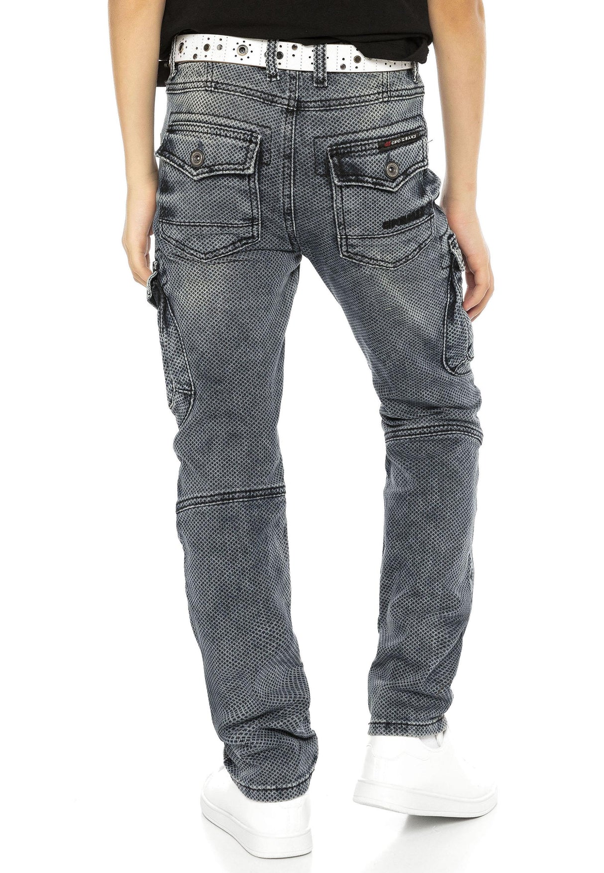 CDK111 – Regular Fit in Grau mit Used-Look & Ziernähten | Stylische Kinderjeans für Alltag & Freizeit