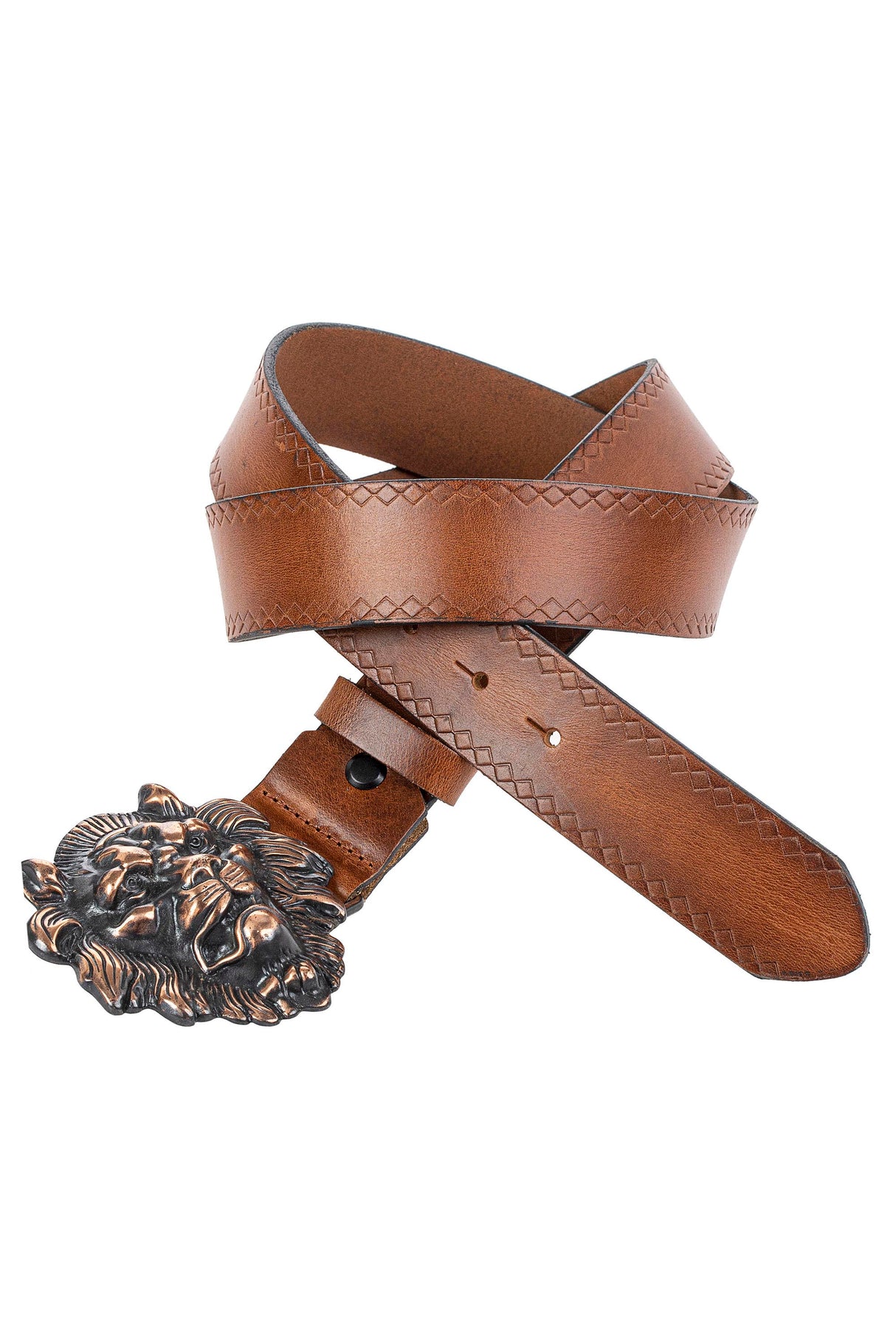 CG196 Ceinture homme avec boucle voyante-tête de lion