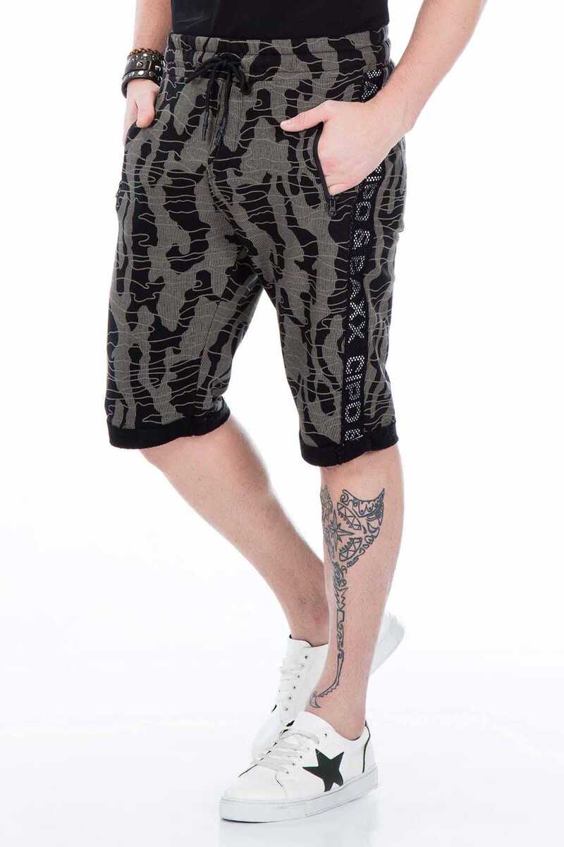 CK167 Pantaloncini Capri Uomo Look Mimetico Casual