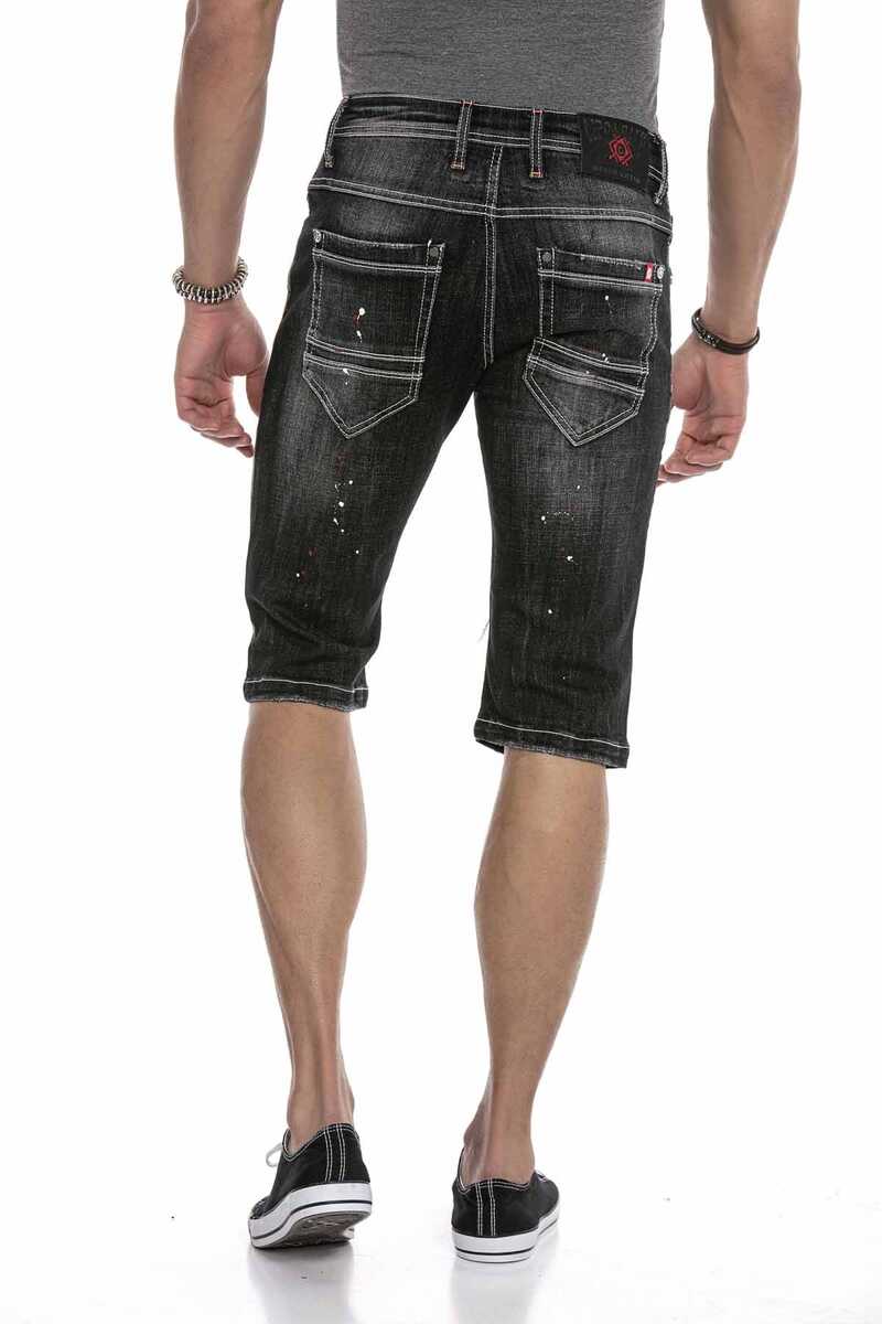 CK241 Herren Capri Shorts mit coolen Cut-Outs