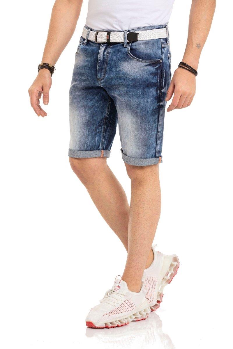 CK266 Herren Capri Shorts mit cooler Marken-Stickerei