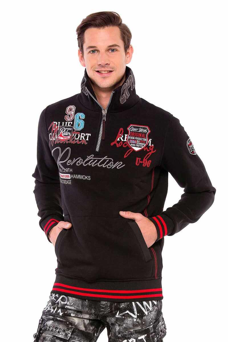 CL377 bluza męska z wysokim kołnierzem