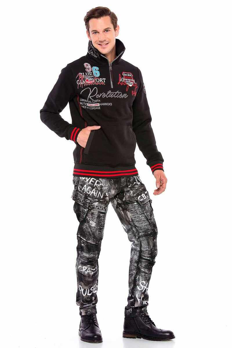 CL377 bluza męska z wysokim kołnierzem