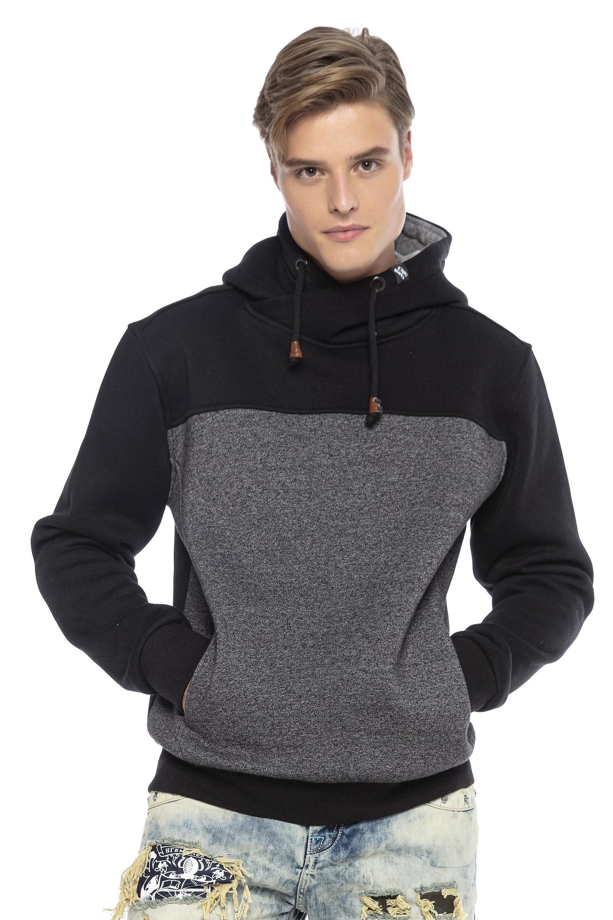 CL430 Hombres Bloqueo de color de sudadera con capucha