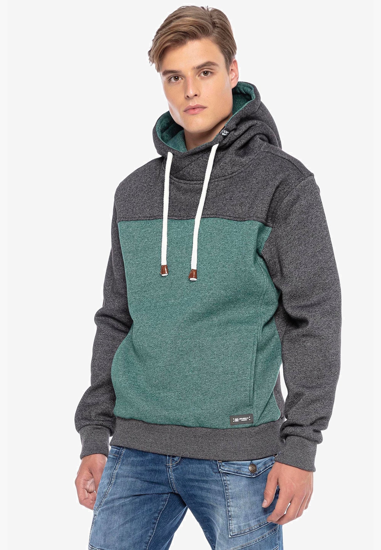 CL430 Hombres Bloqueo de color de sudadera con capucha