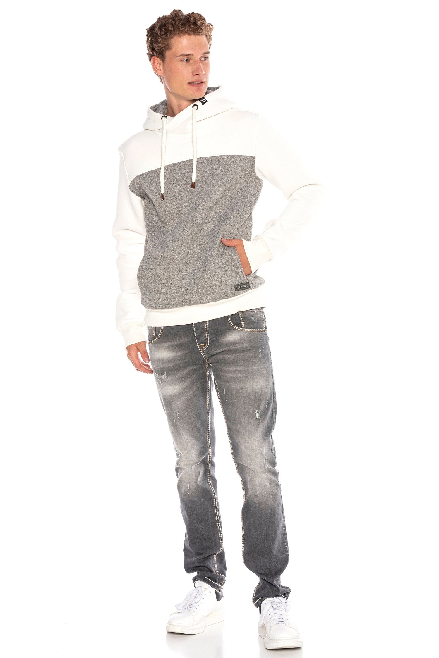 CL430 Hombres Bloqueo de color de sudadera con capucha