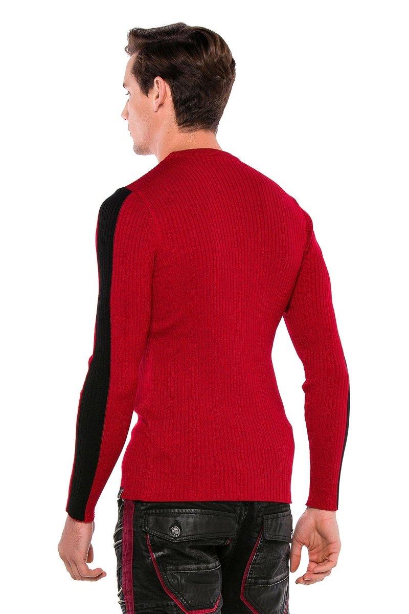 CP194 Hommes tricoter un pull avec des bandes de contraste latérales