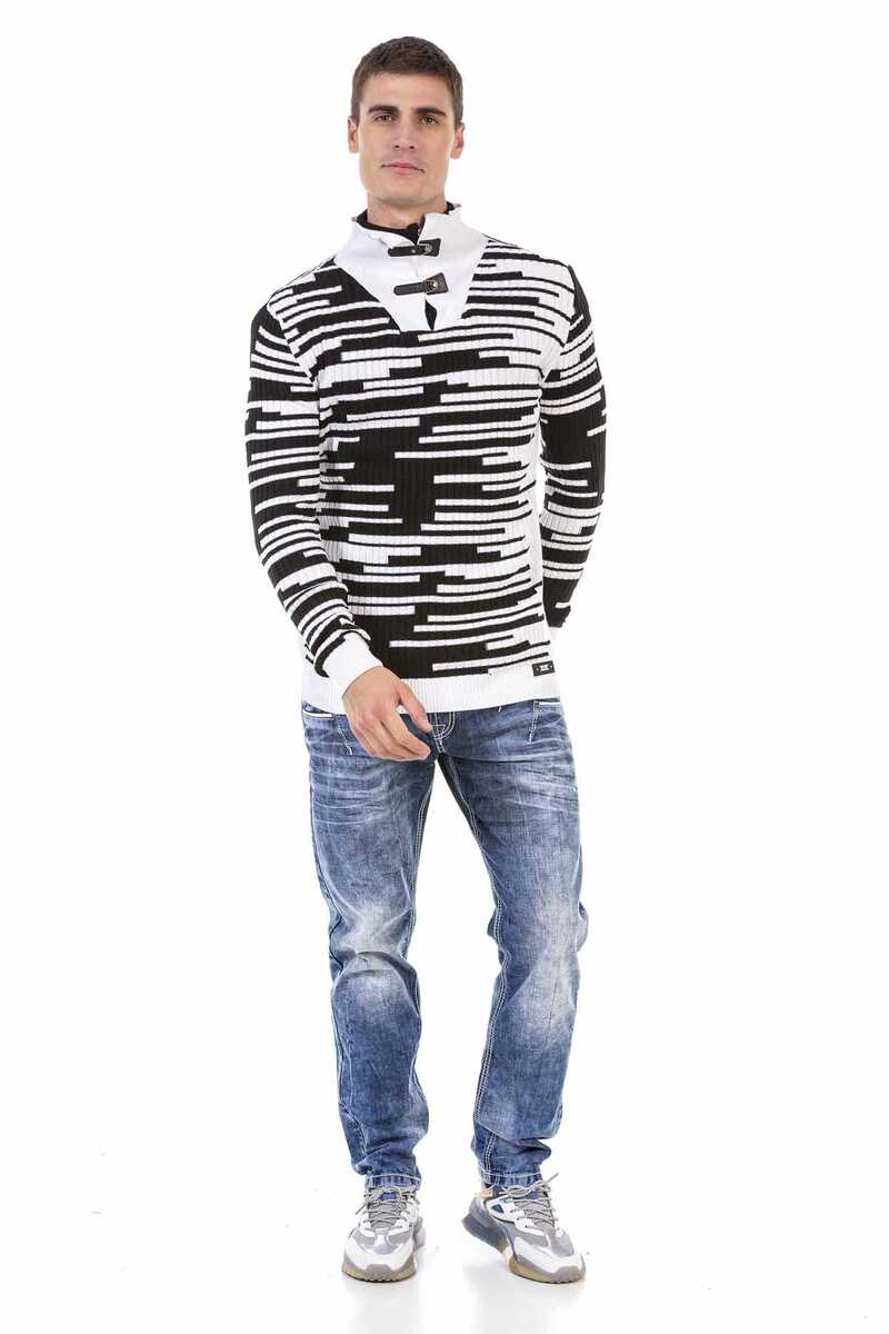 CP245 sweter męski w paski