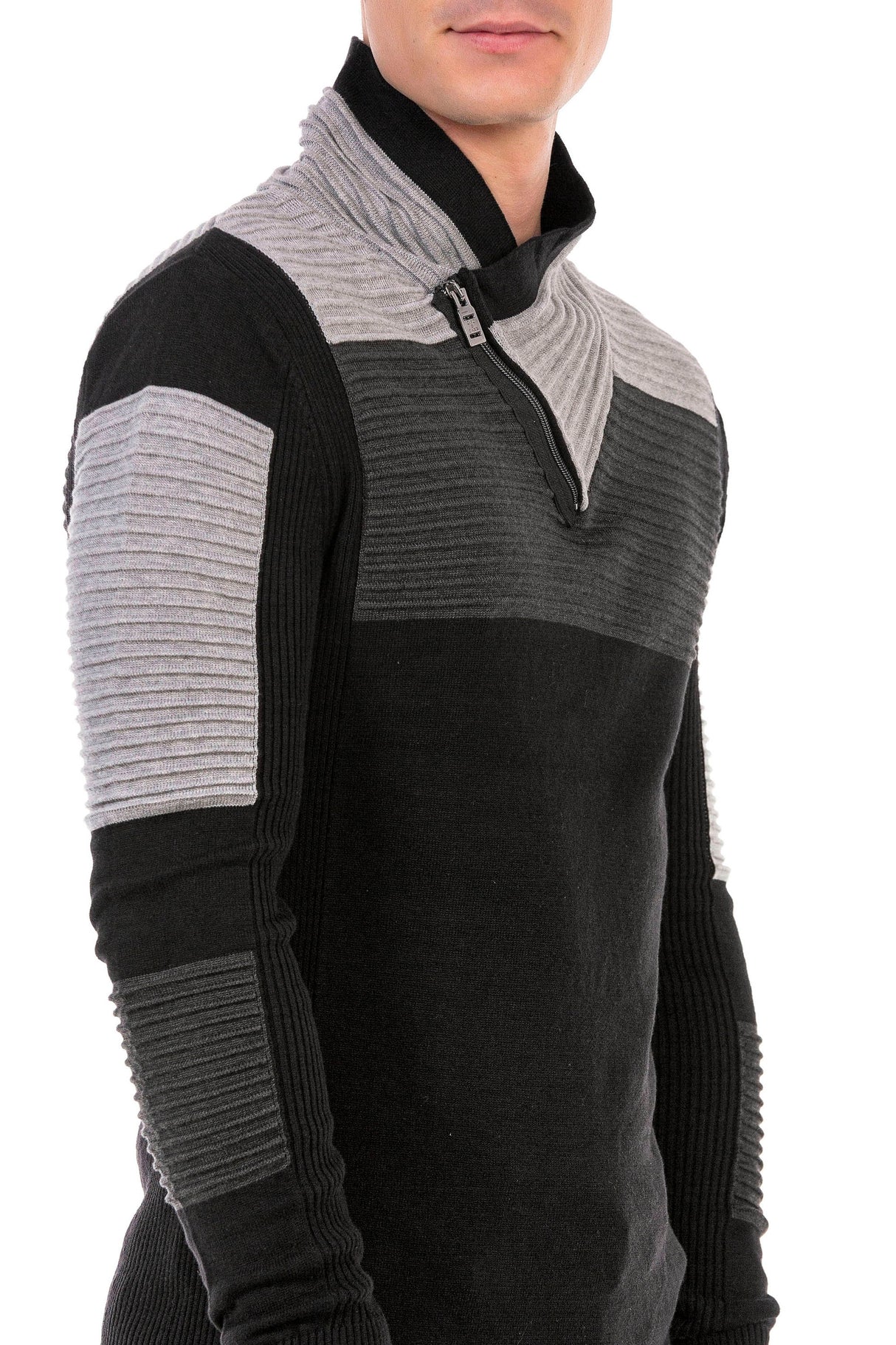 CP248 sweter męski z kołnierzem