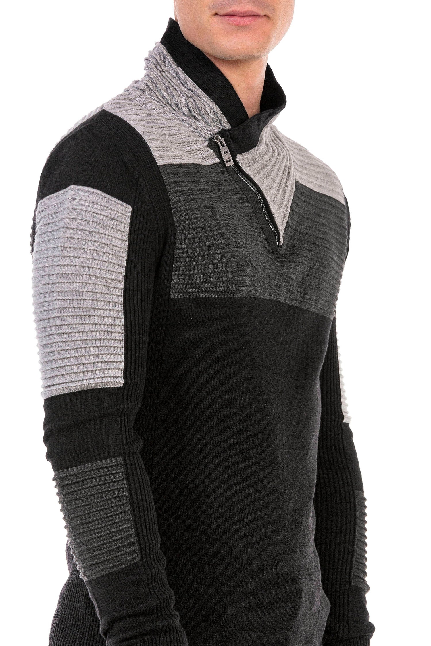 CP248 sweter męski z kołnierzem