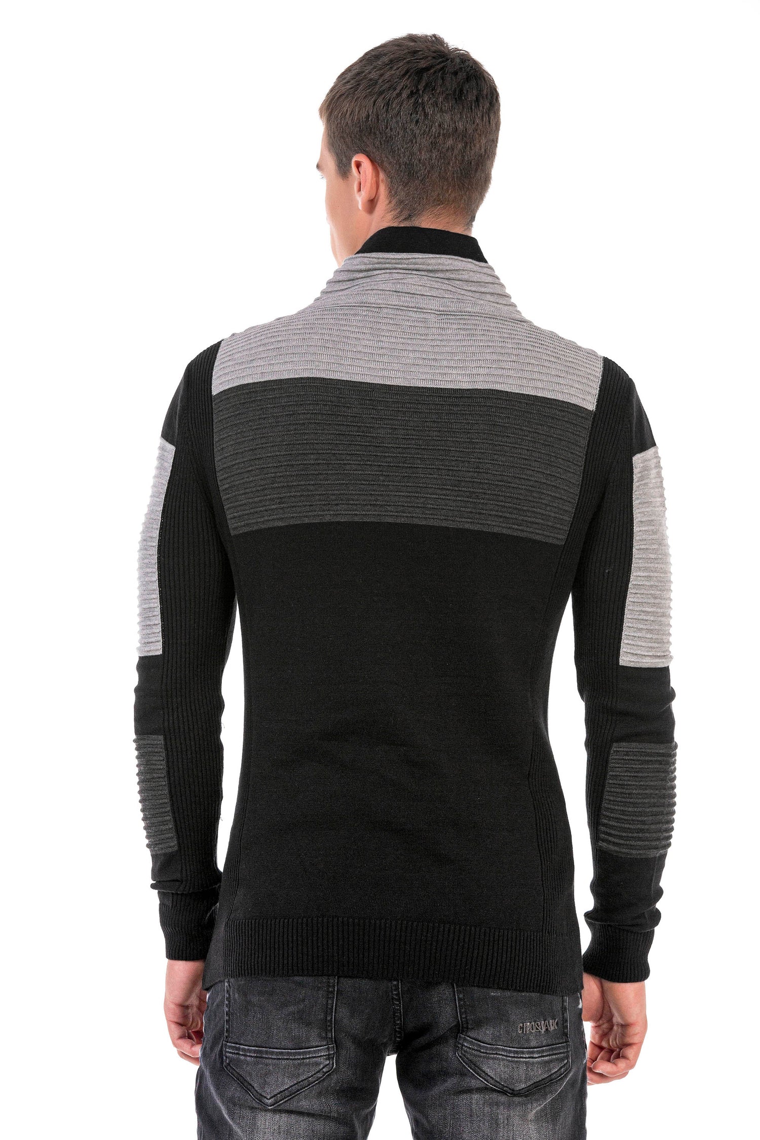 CP248 sweter męski z kołnierzem