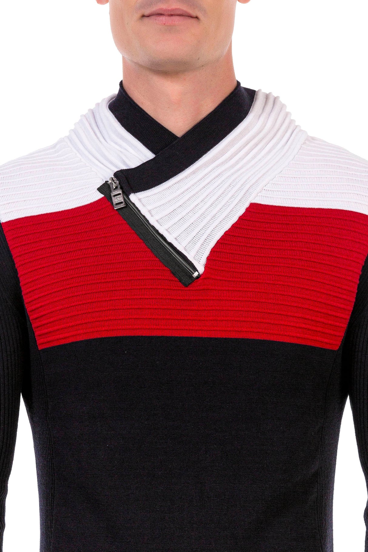 CP248 sweter męski z kołnierzem