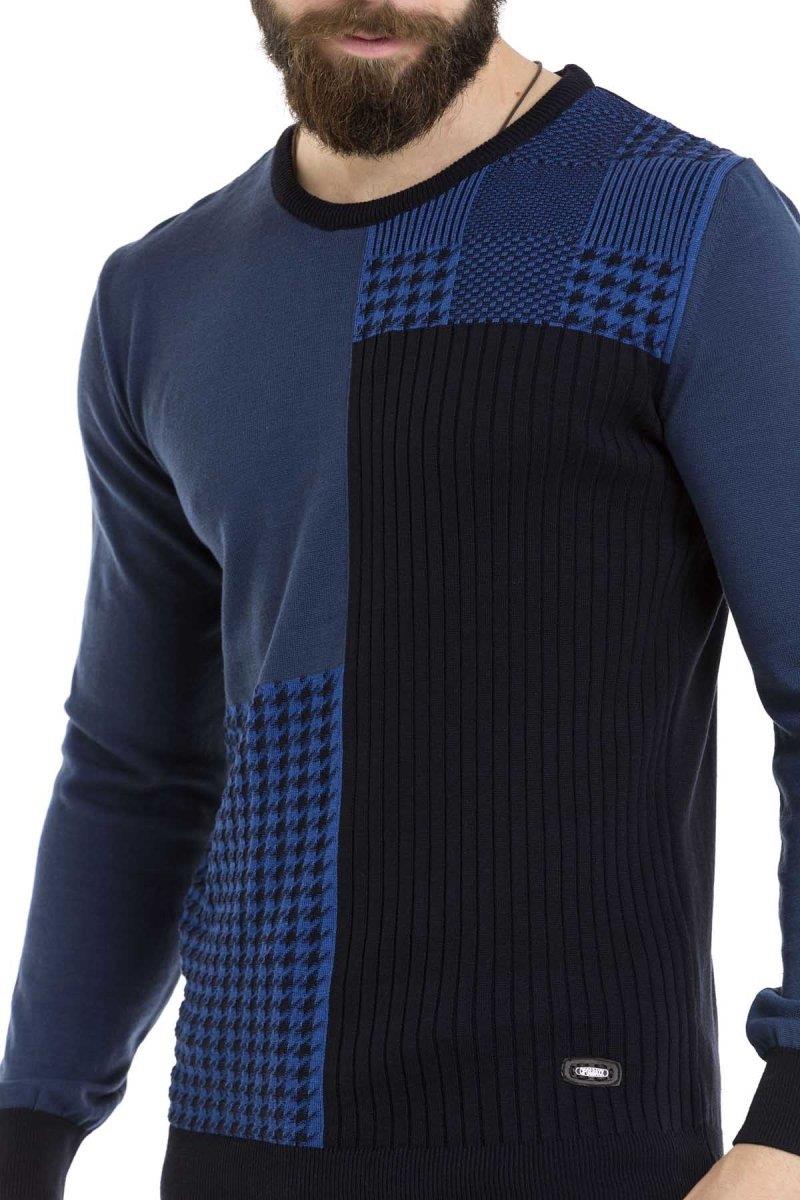 CP263 sweter męski klasyczny z wzorem