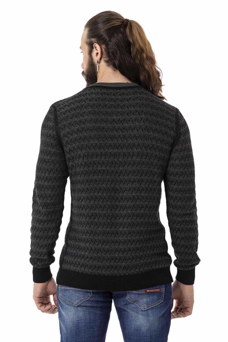CP273 sweter męski z nowoczesnym wzorem