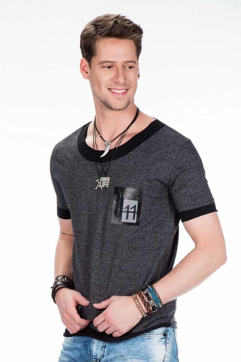 CT425 Herren T-Shirt mit elegant Brust-Applikation