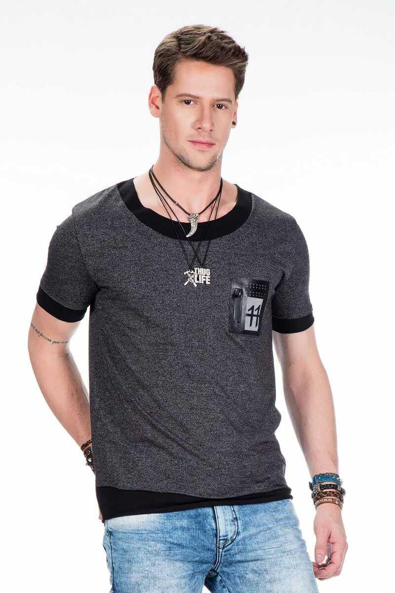 CT425 Herren T-Shirt mit elegant Brust-Applikation