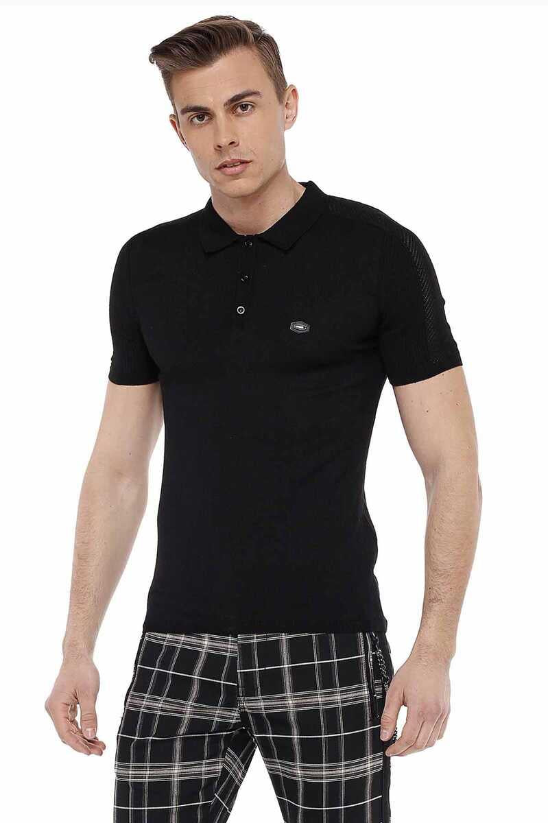 CT517 Men's braided polo shirt