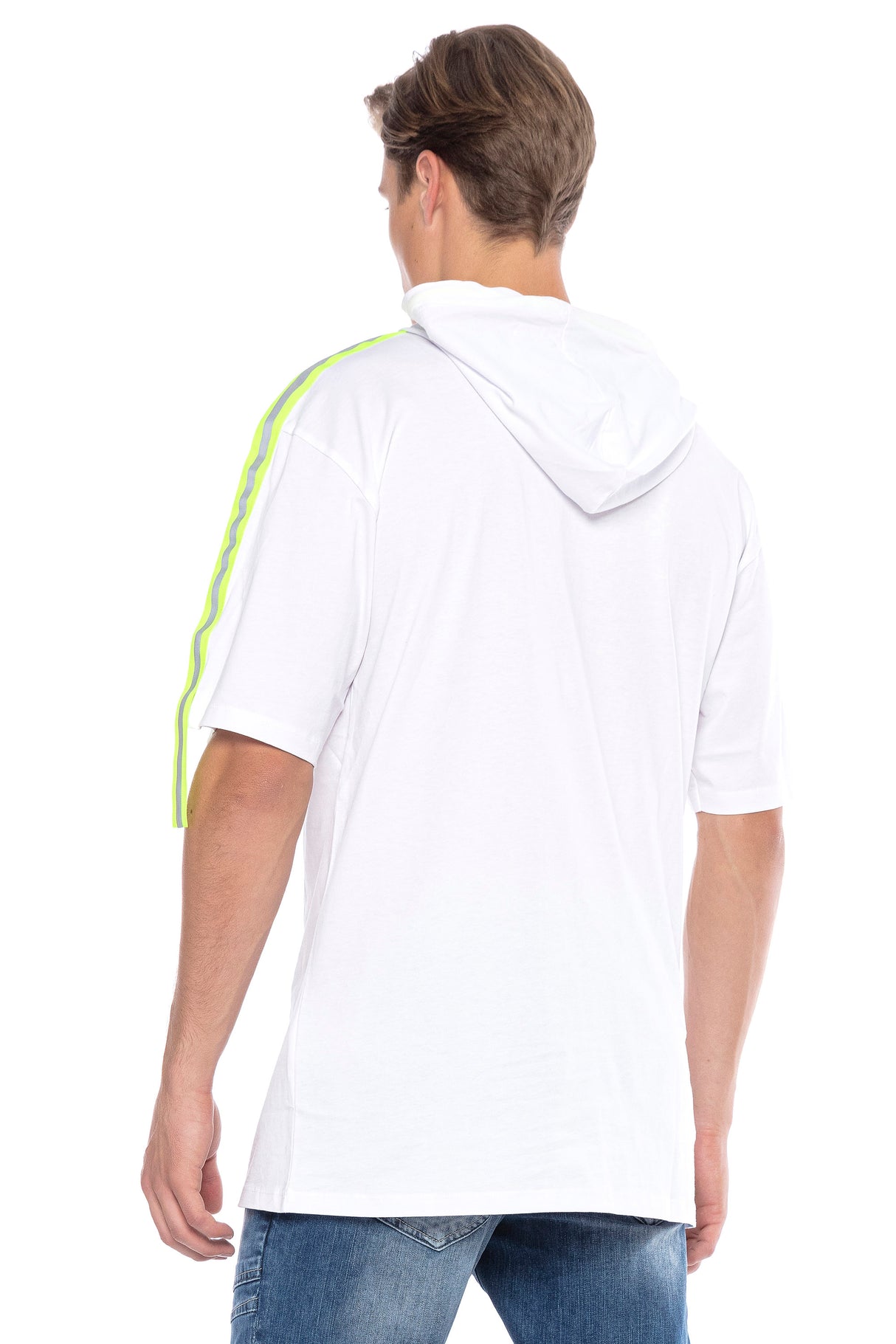 CT590 t-shirt męski oversize z kapturem