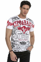 CT656 Herren T-Shirt mit stylischem Markenprint