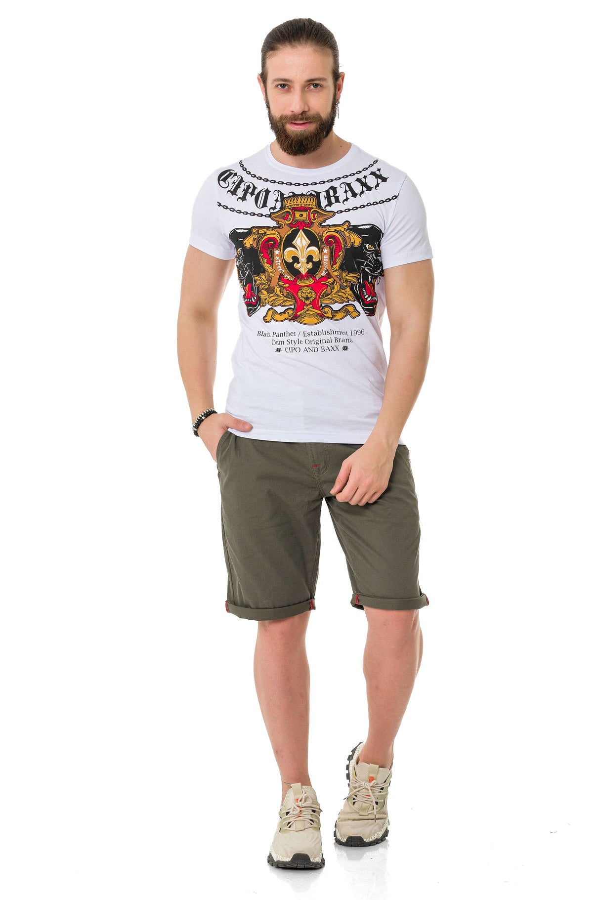 CT718 T-shirt homme avec impression panthère