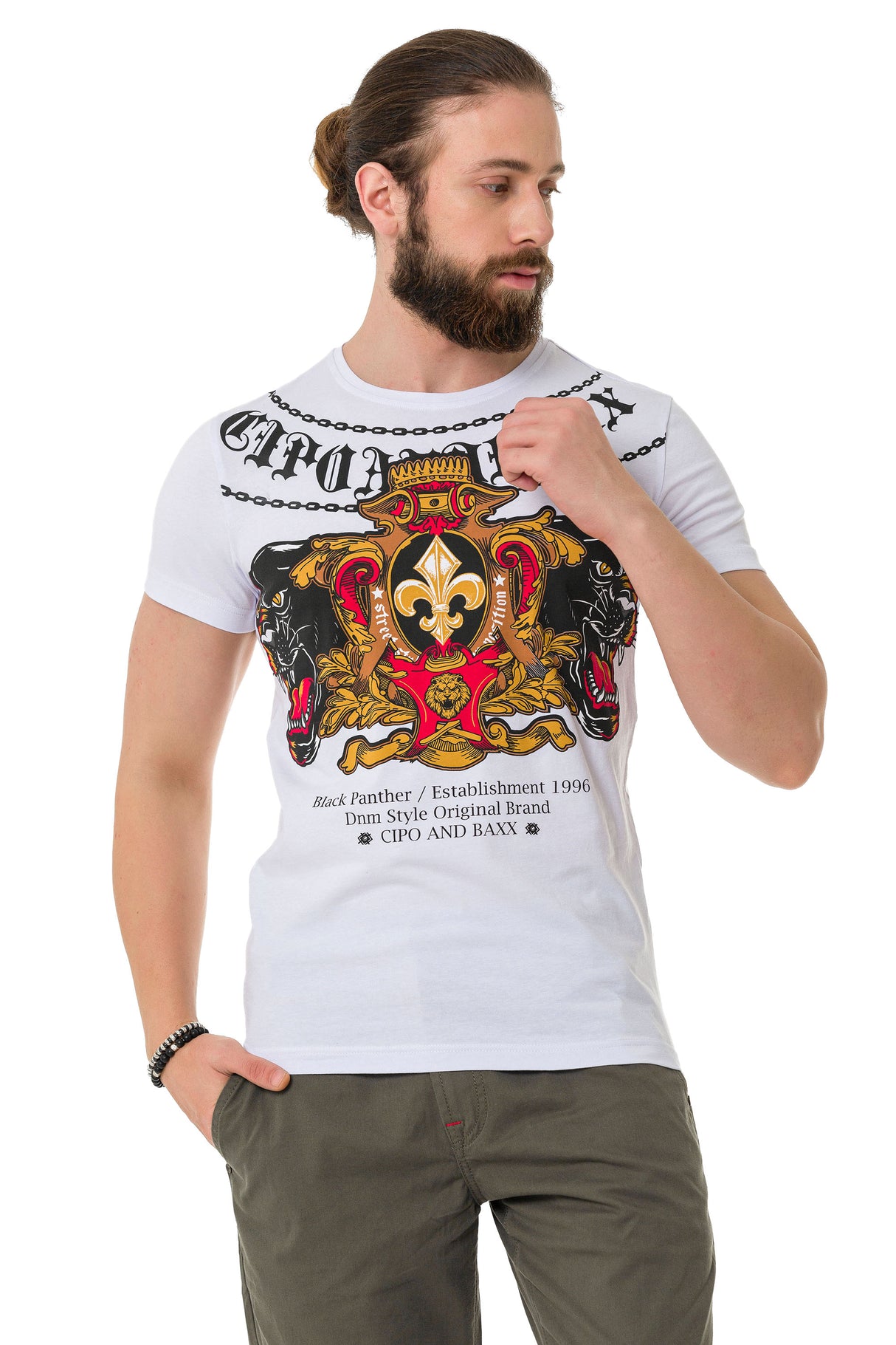 CT718 T-shirt homme avec impression panthère