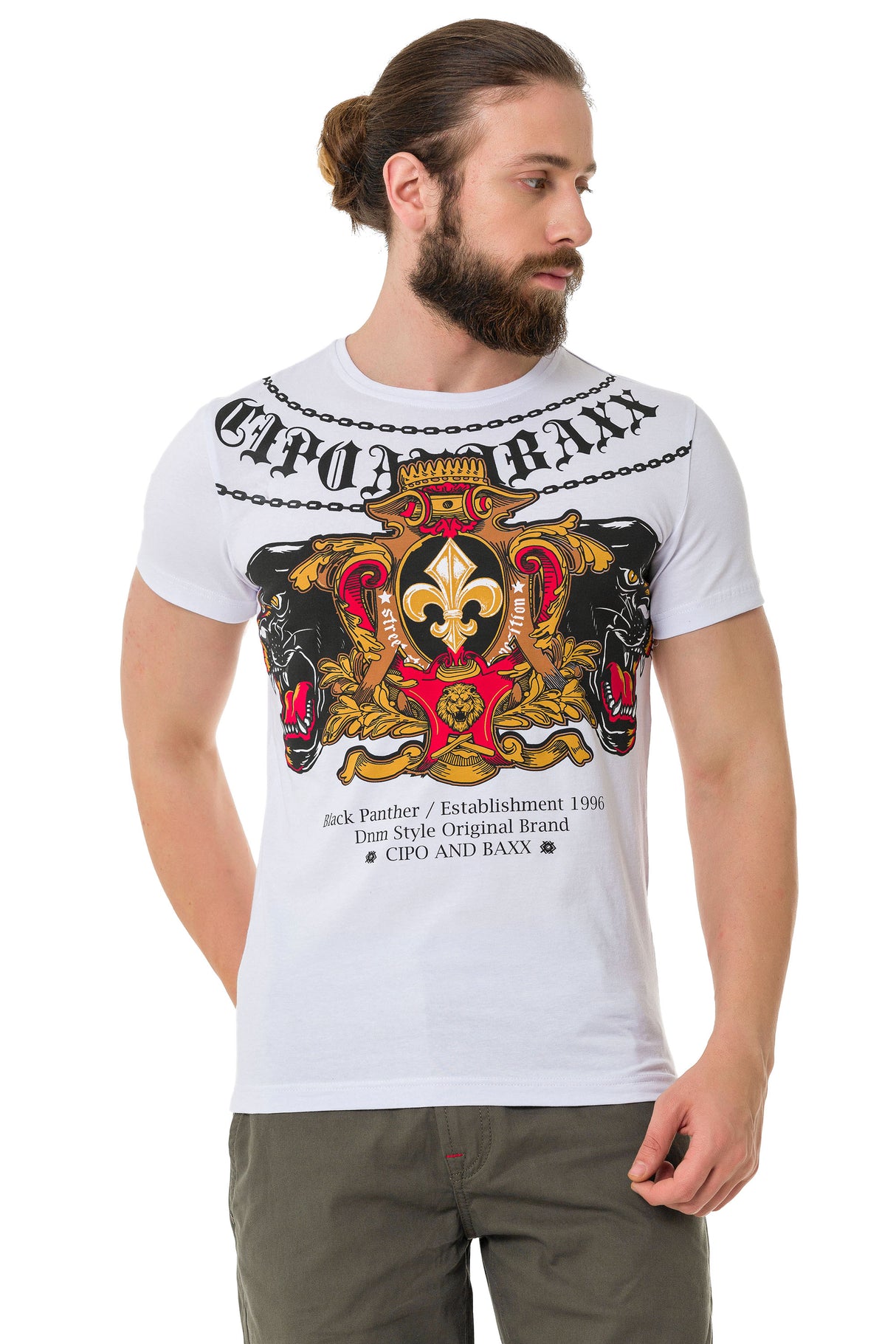 CT718 T-shirt homme avec impression panthère