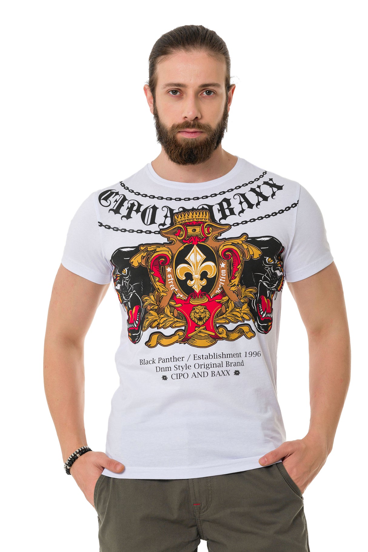 CT718 T-shirt homme avec impression panthère