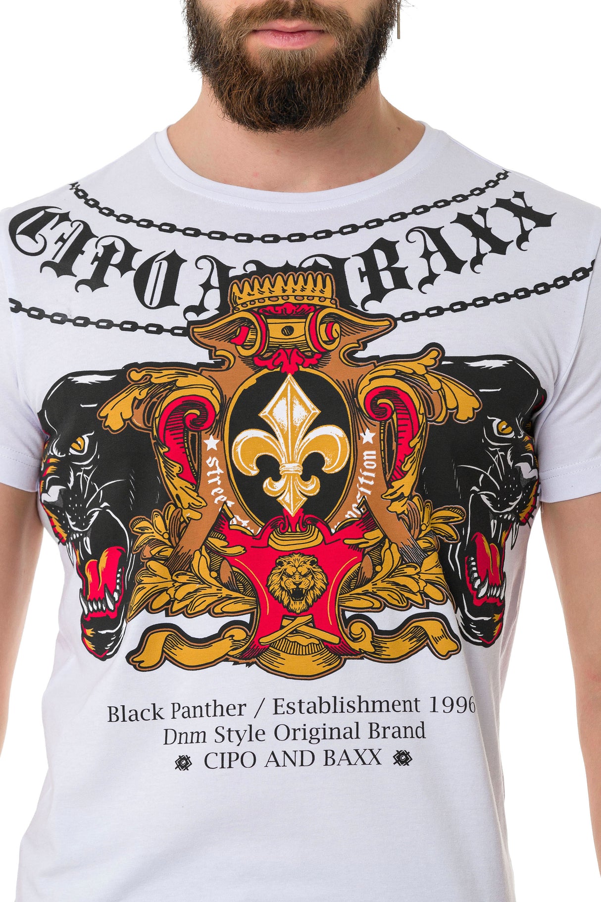 CT718 T-shirt homme avec impression panthère