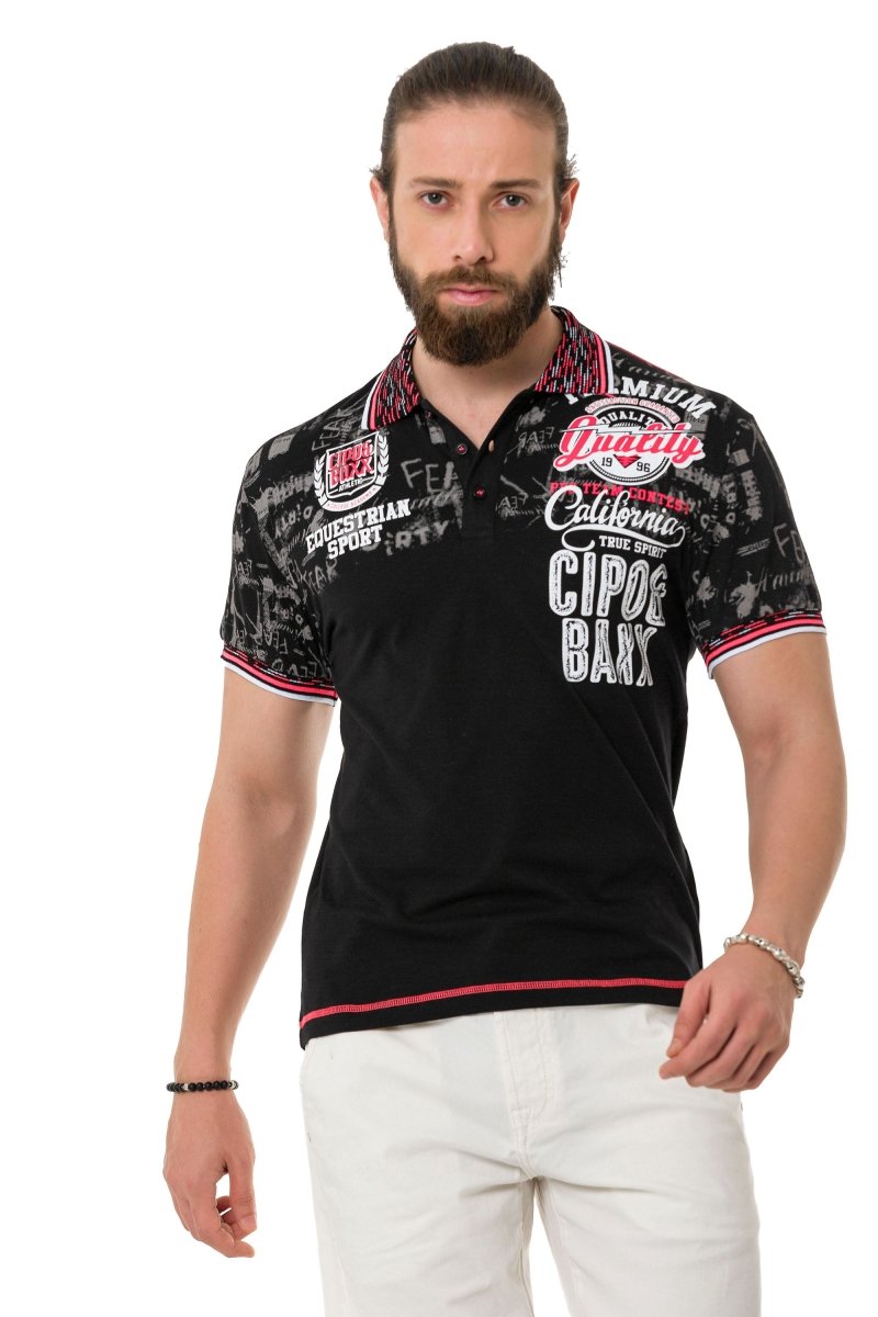 CT738 Herren Poloshirt mit Trendigem Print