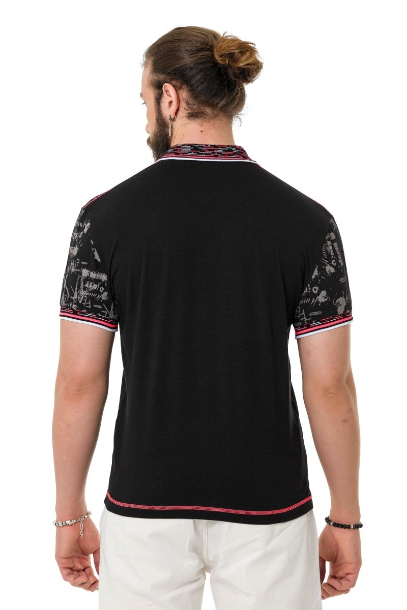 CT738 Herren Poloshirt mit Trendigem Print