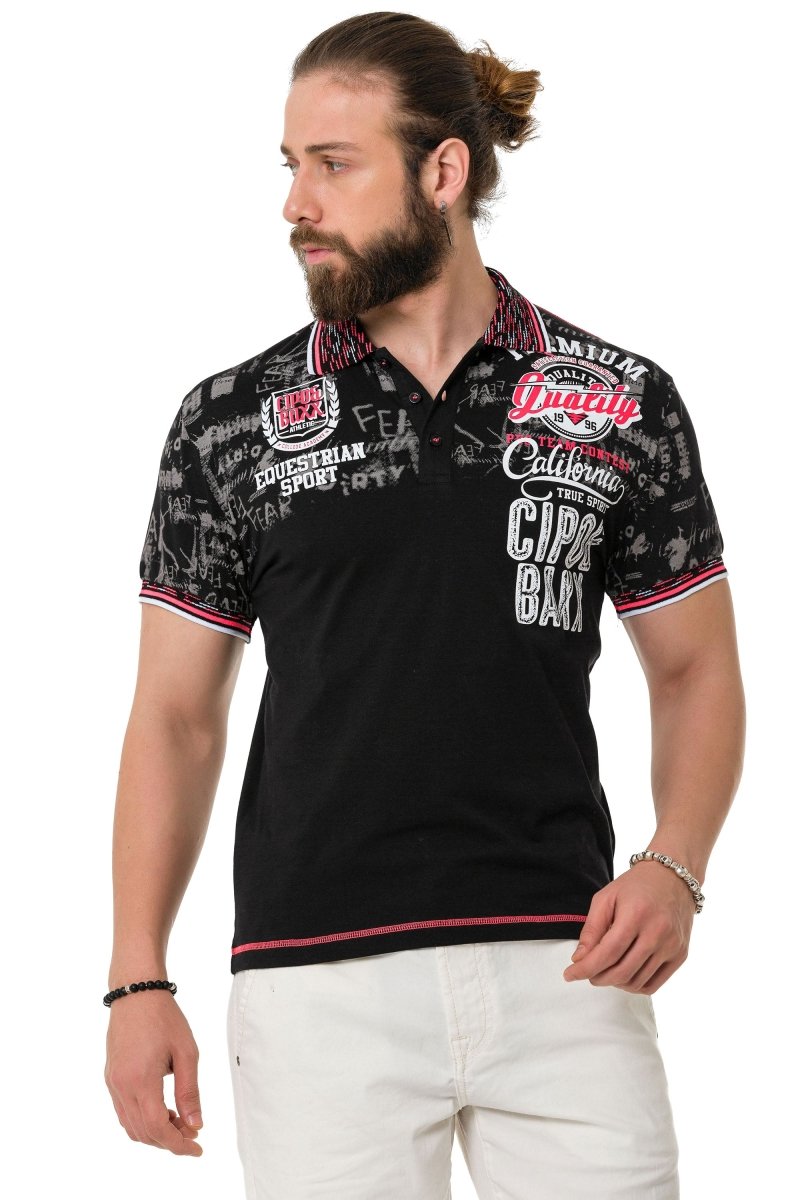 CT738 Herren Poloshirt mit Trendigem Print