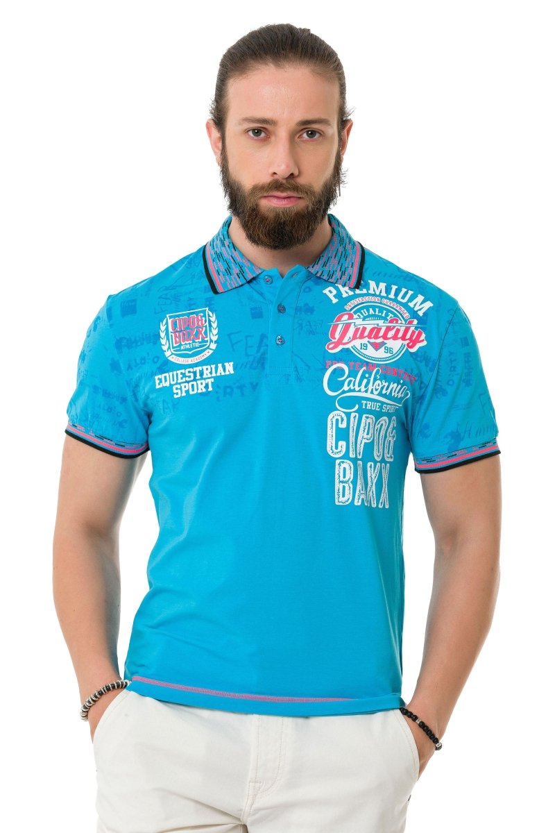 CT738 Herren Poloshirt mit Trendigem Print