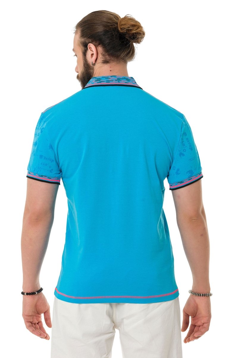 CT738 Herren Poloshirt mit Trendigem Print