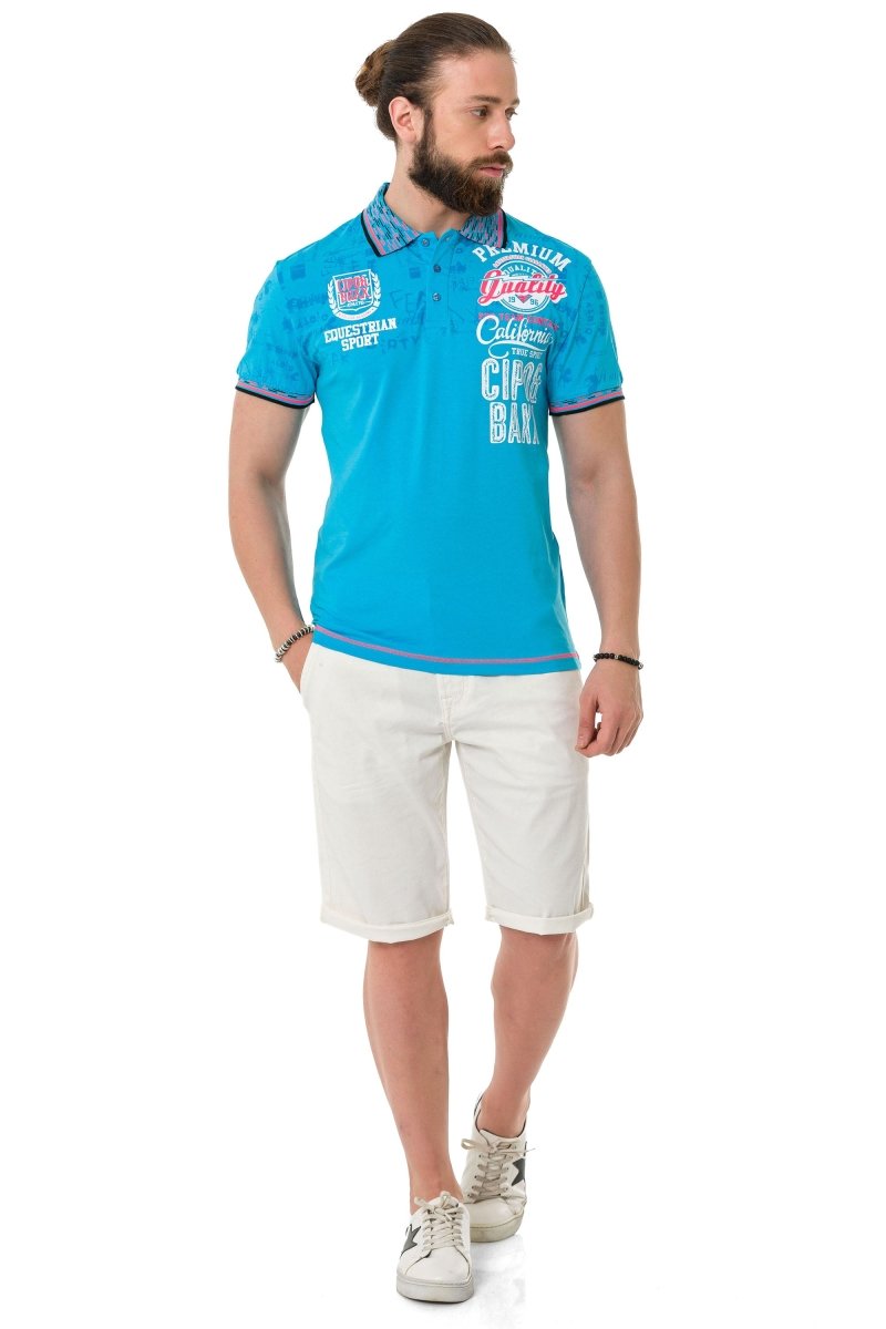 CT738 Herren Poloshirt mit Trendigem Print