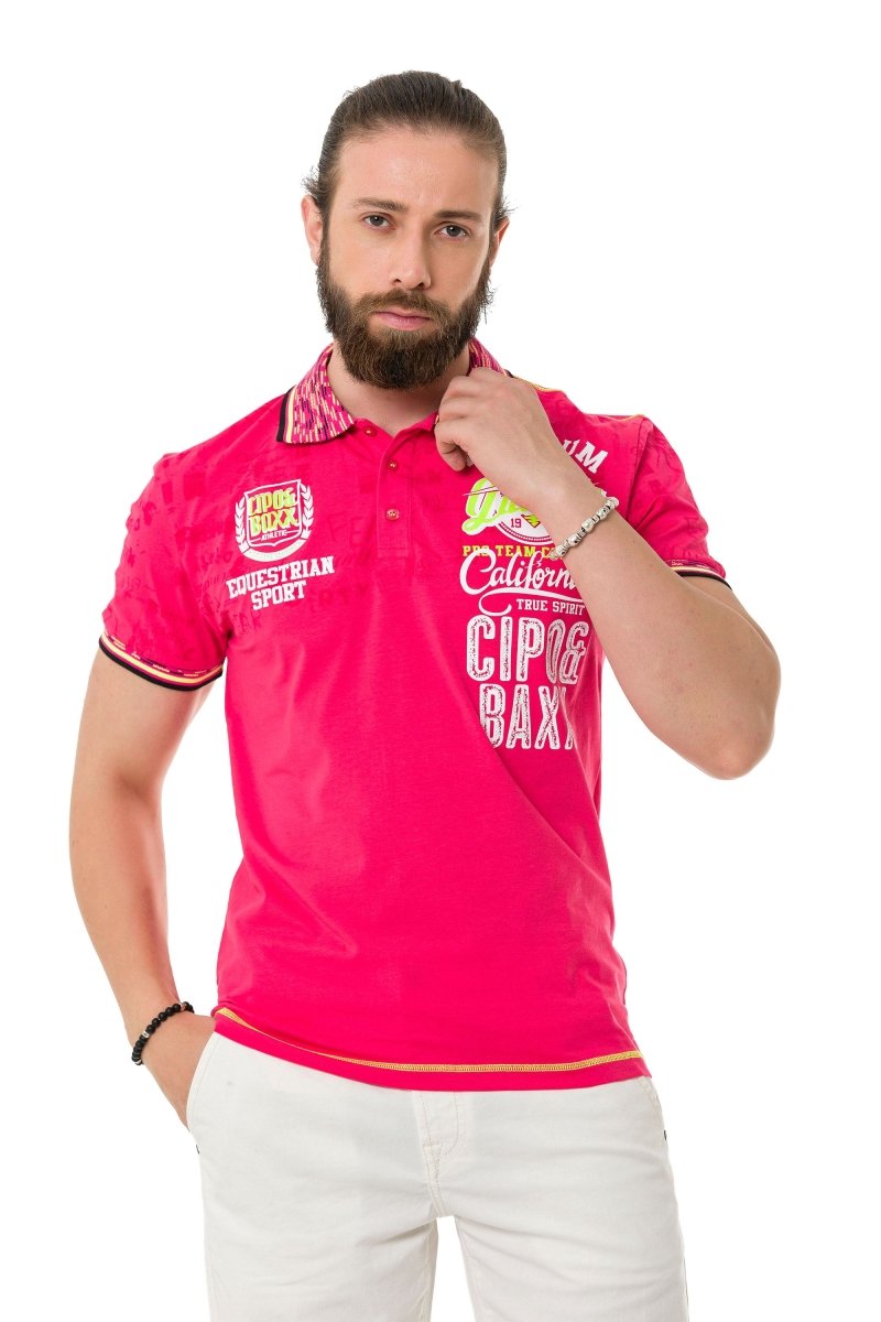 CT738 Herren Poloshirt mit Trendigem Print