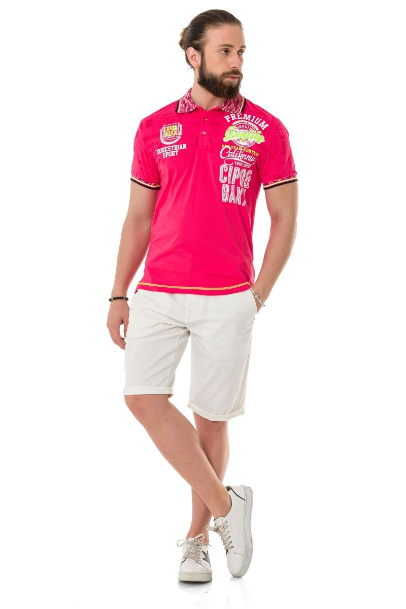 CT738 Herren Poloshirt mit Trendigem Print