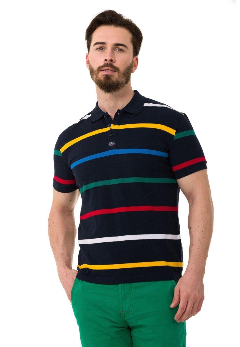 CT749 Camiseta para hombres  con un patrón de tiras de moda